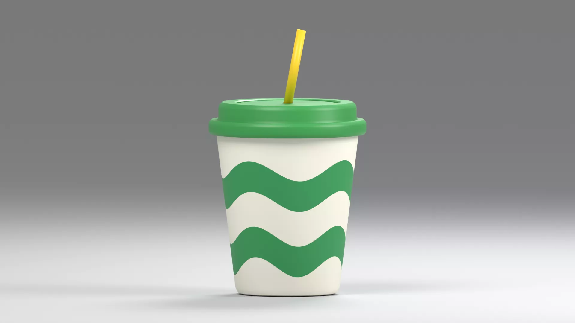 Plastic cup cartoon Low-poly 3D model