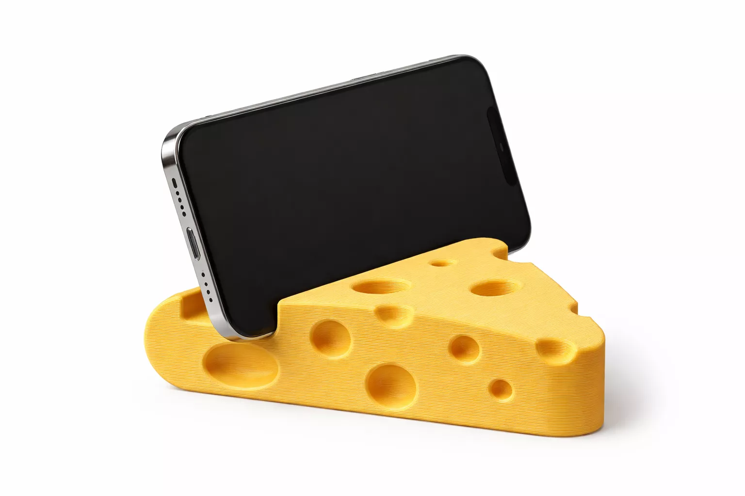 Cheese Wedge Phone Stand STL Novelty Smartphone Holder 3D print model