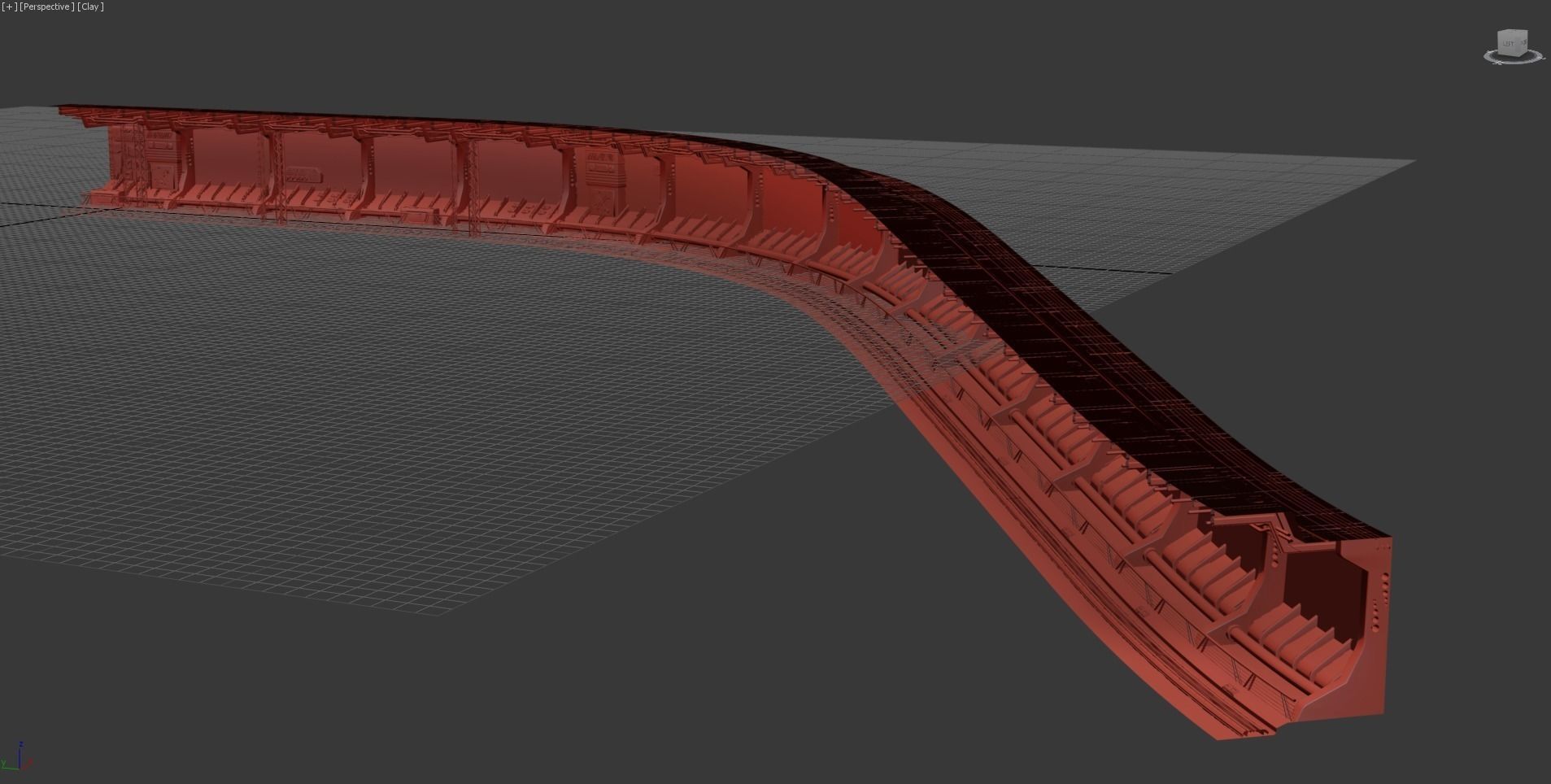 Sci Fi underground tunnel 3D model_4