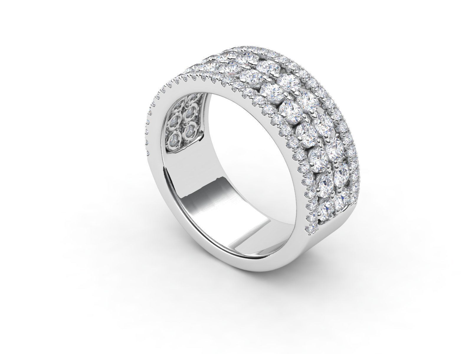 ZLR0149 elegant diamond ring gold 3D print model_1