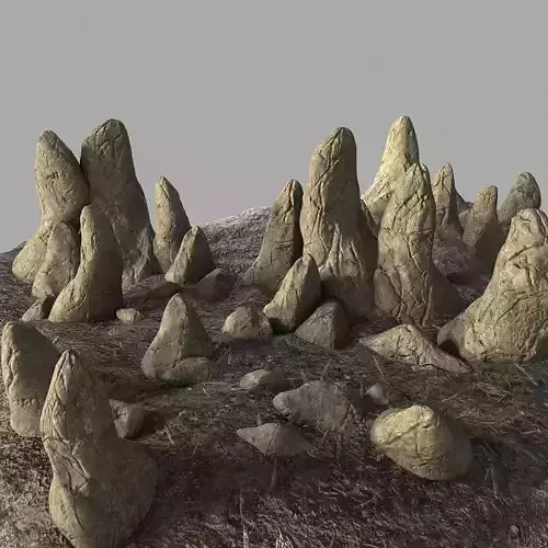 Stone tusks in the ground