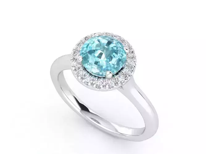 ZLR0118 Halo round engagement diamond  ring