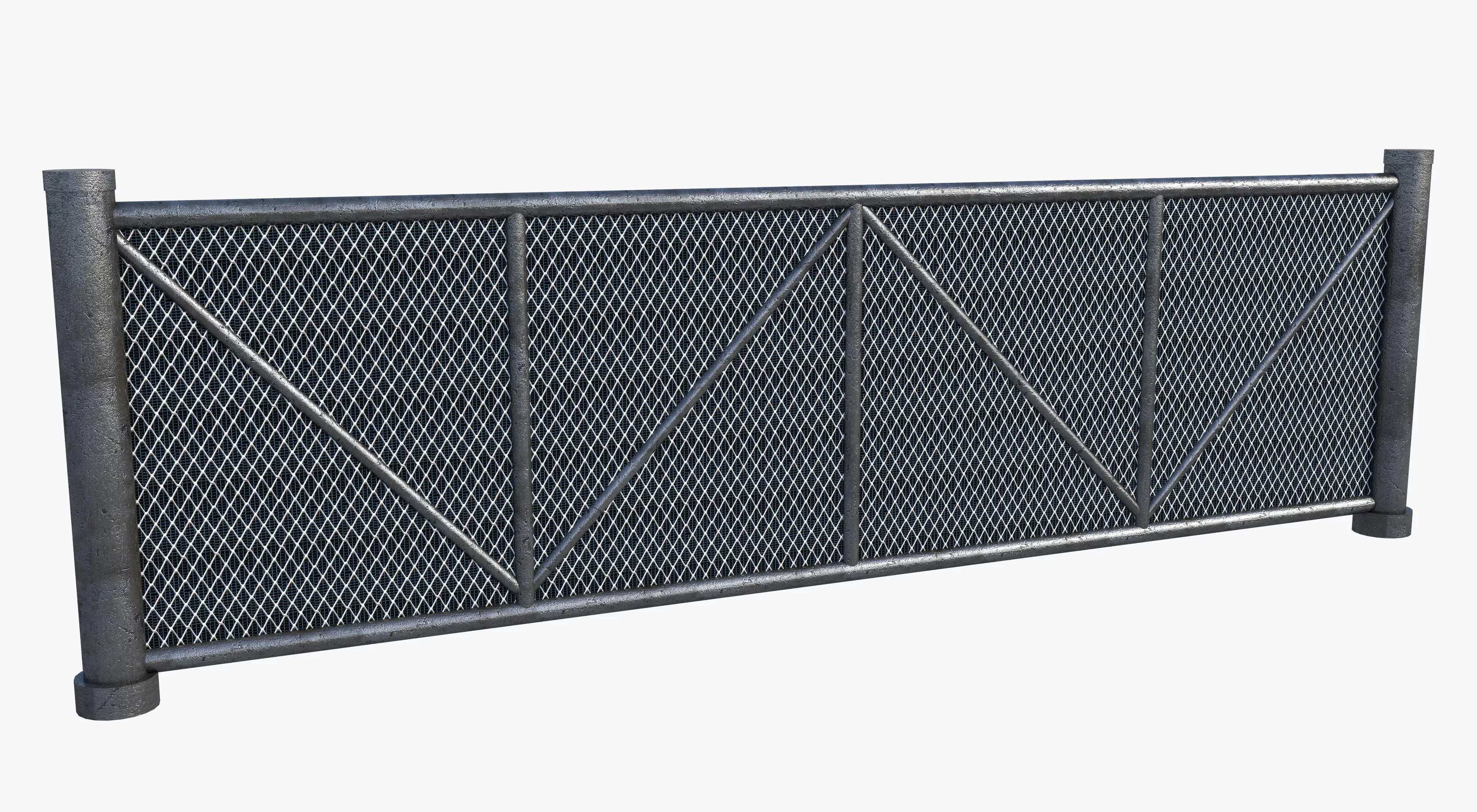 Chain Link Fence Wall Free 3D model