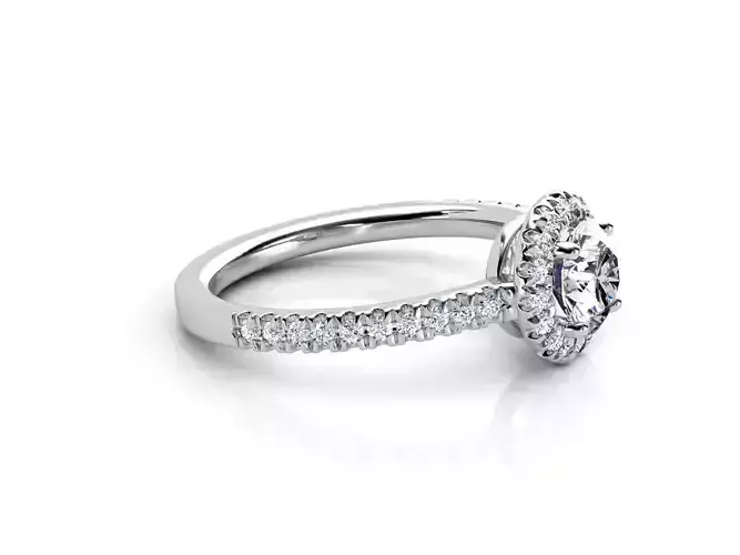 ZLR0140 halo diamond engagement ring 3D print model