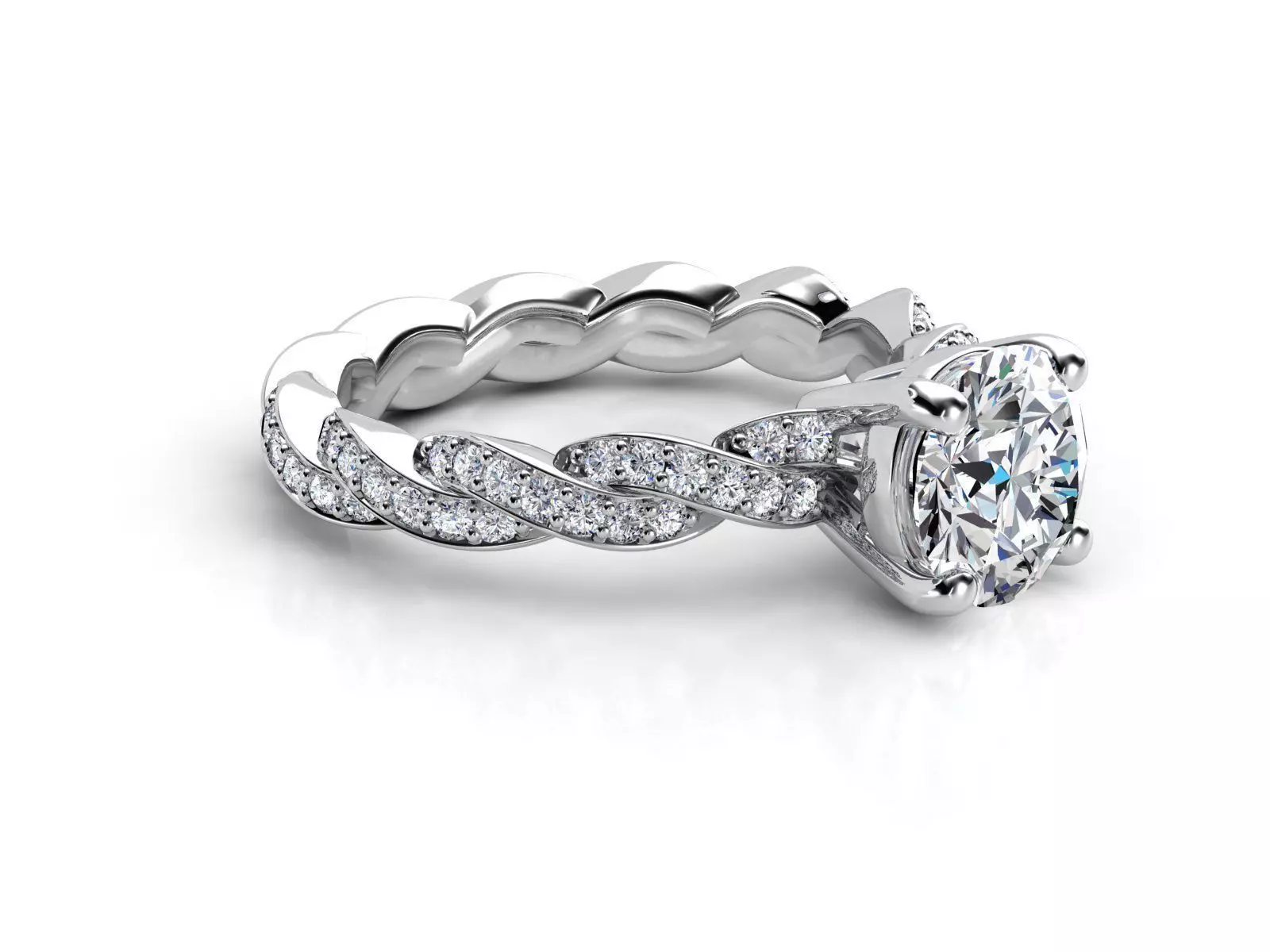 ZLR0141 braided diamond engagement ring 3D print model_0