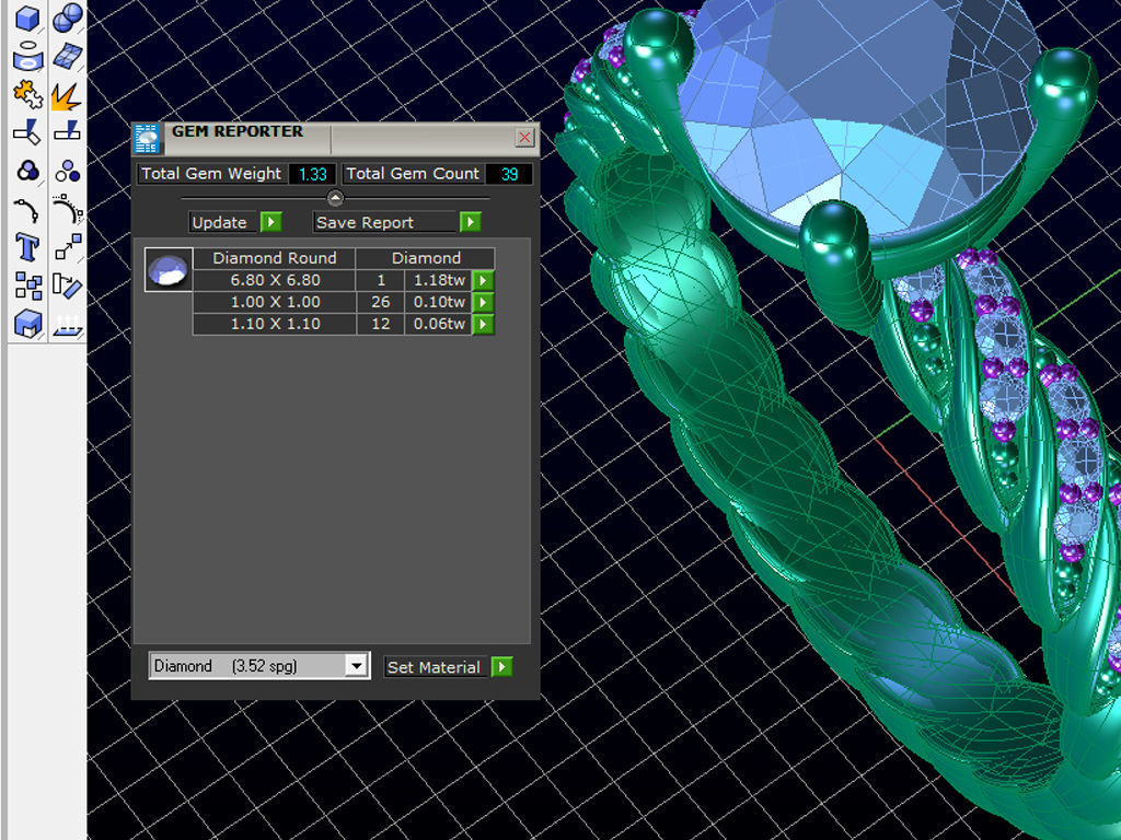 ZLR0141 braided diamond engagement ring 3D print model_6