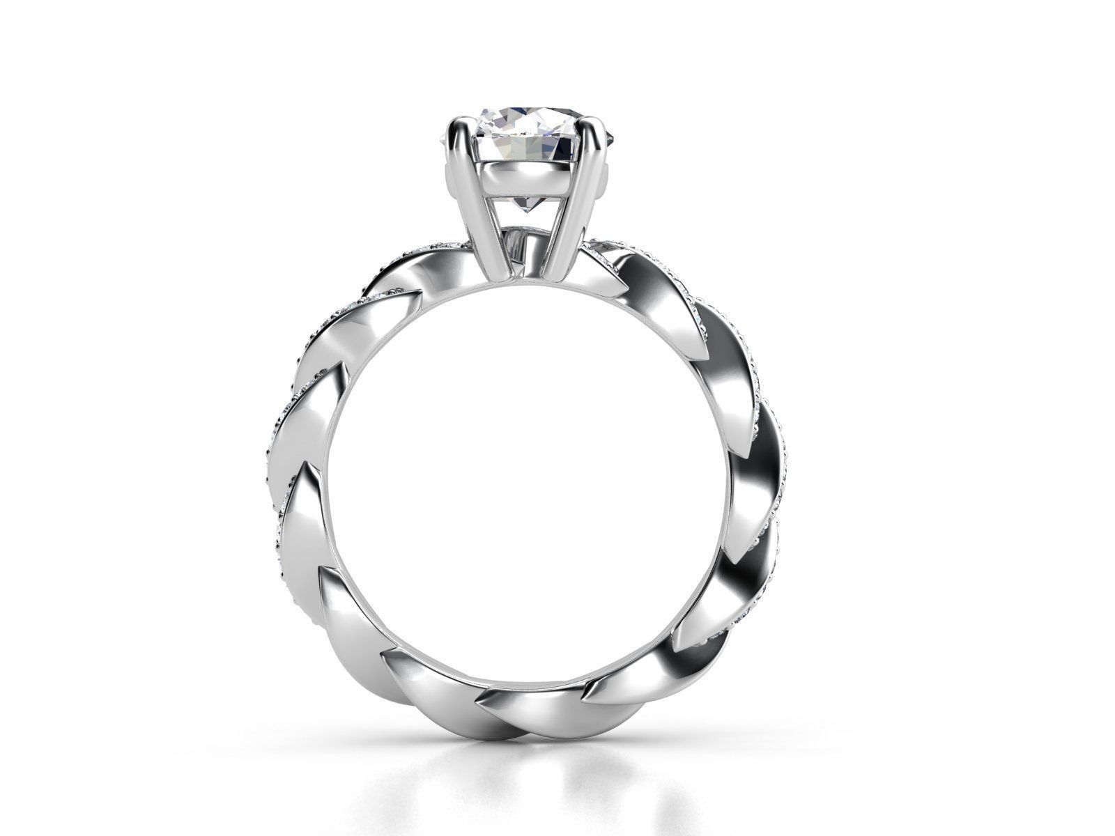 ZLR0141 braided diamond engagement ring 3D print model_2