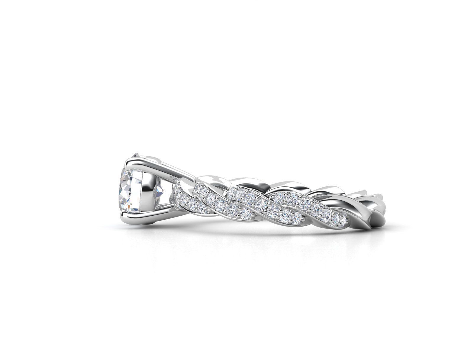 ZLR0141 braided diamond engagement ring 3D print model_3