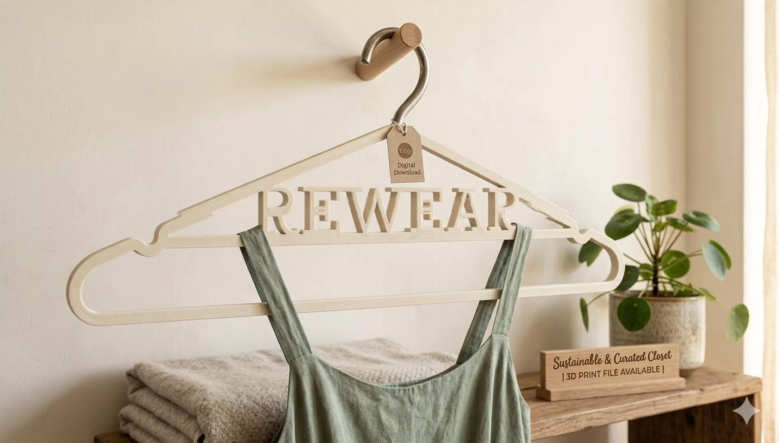 Text Clothes Hanger STL CLOTH SPA and RESET Garment Hangers 3D print model