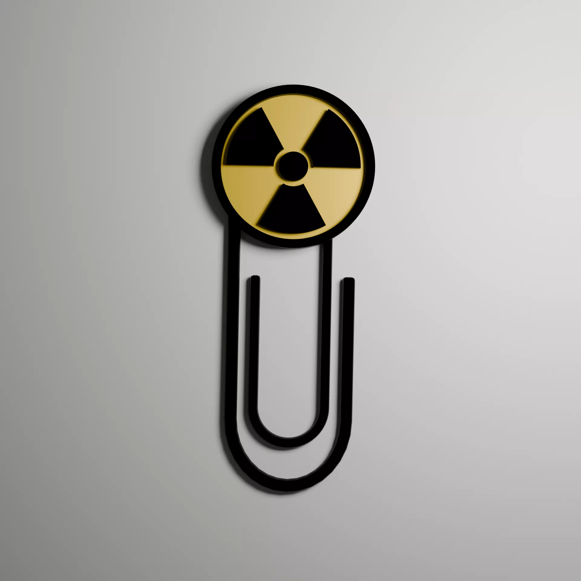 adiation Symbol Paperclip Radioactive Sign 3D print model