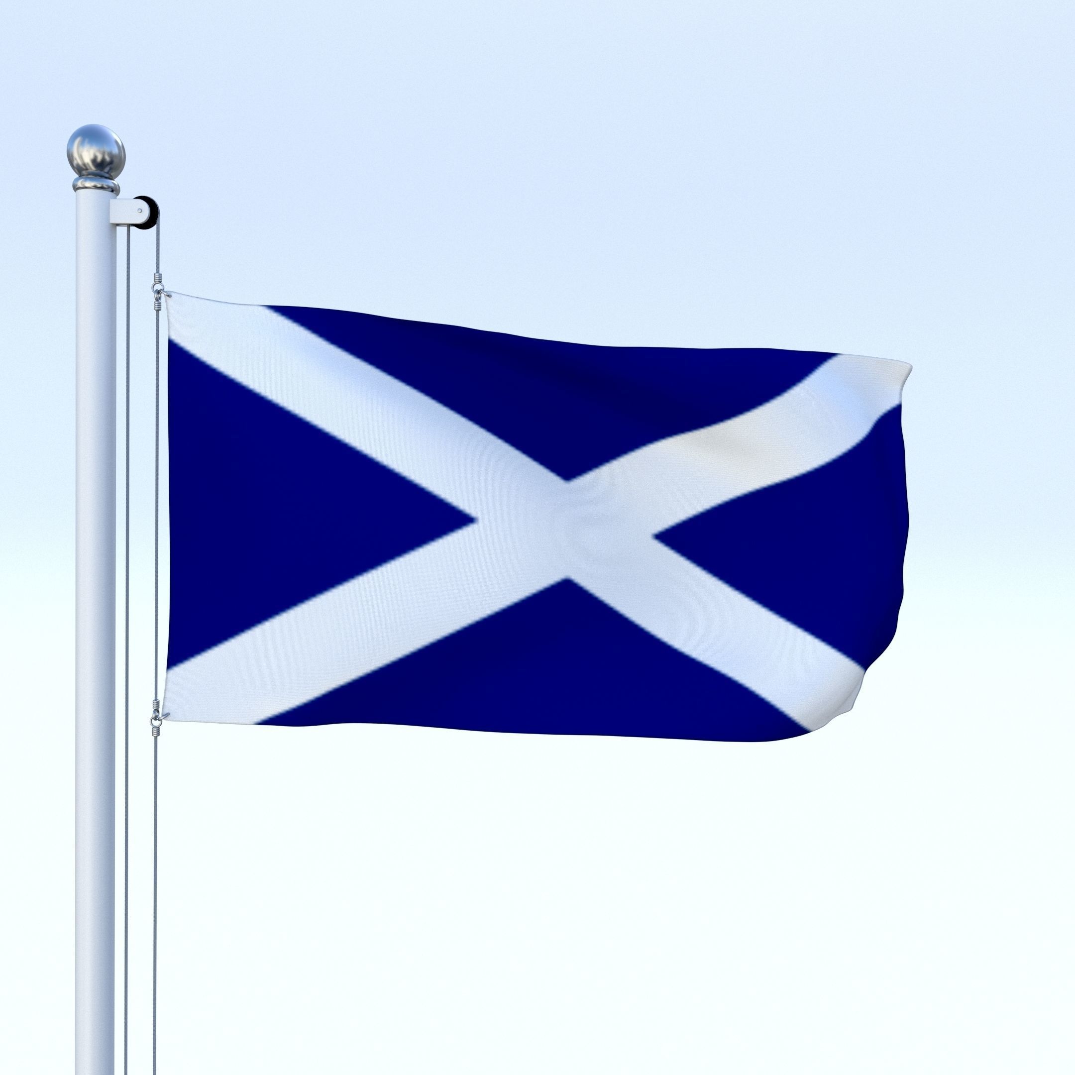 Animated Scotland Flag Low-poly 3D model_2