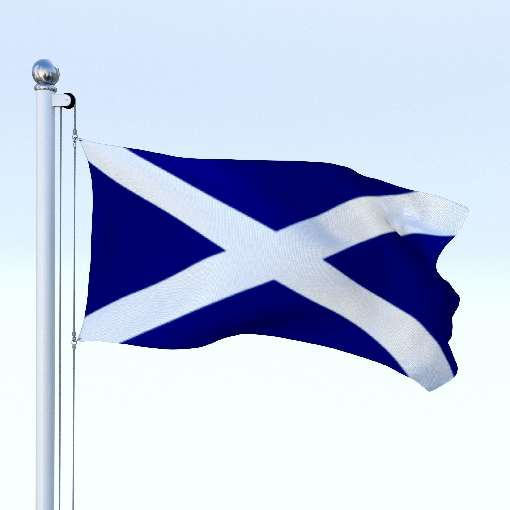 Animated Scotland Flag Low-poly 3D model_3