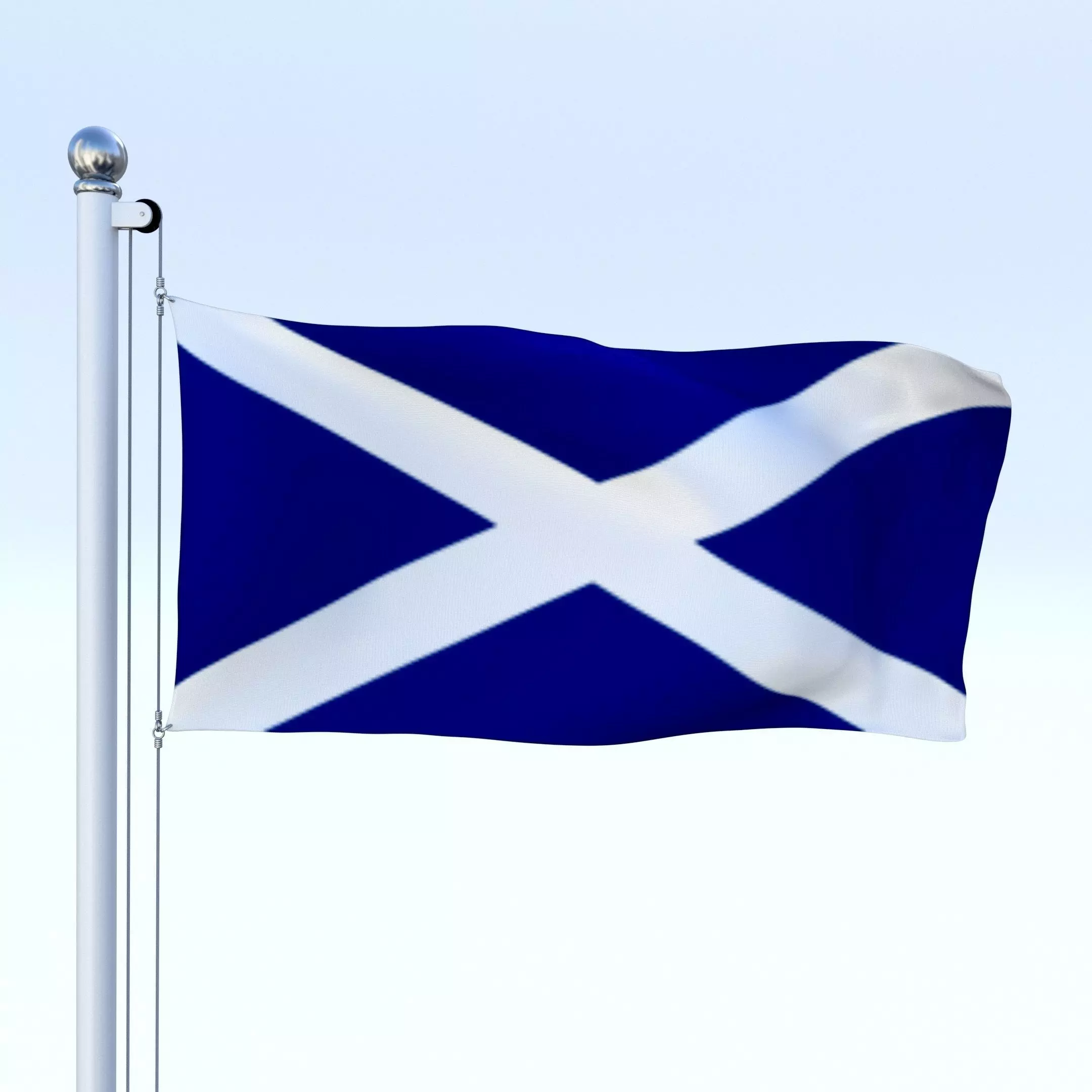 Animated Scotland Flag Low-poly 3D model_0