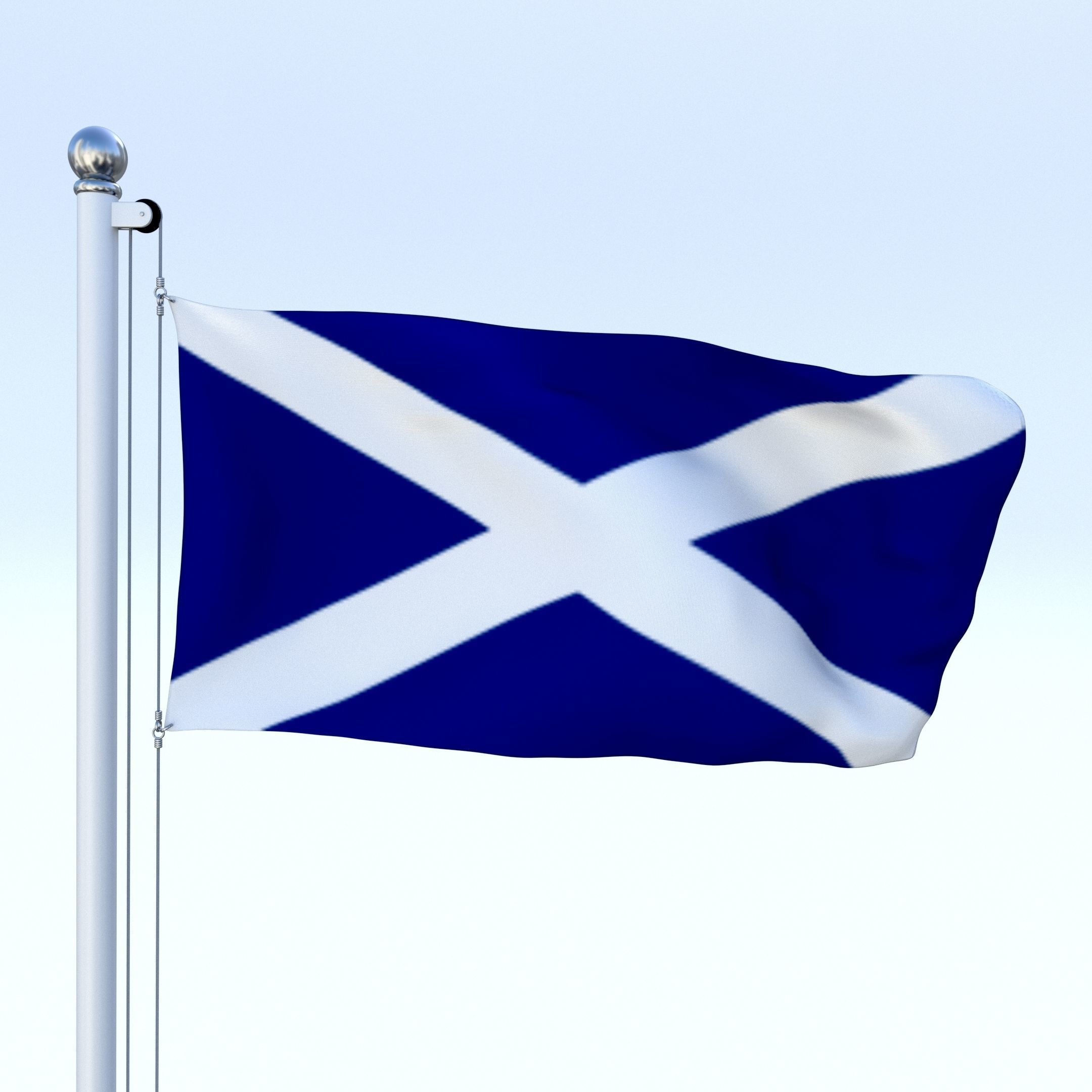 Animated Scotland Flag Low-poly 3D model_4