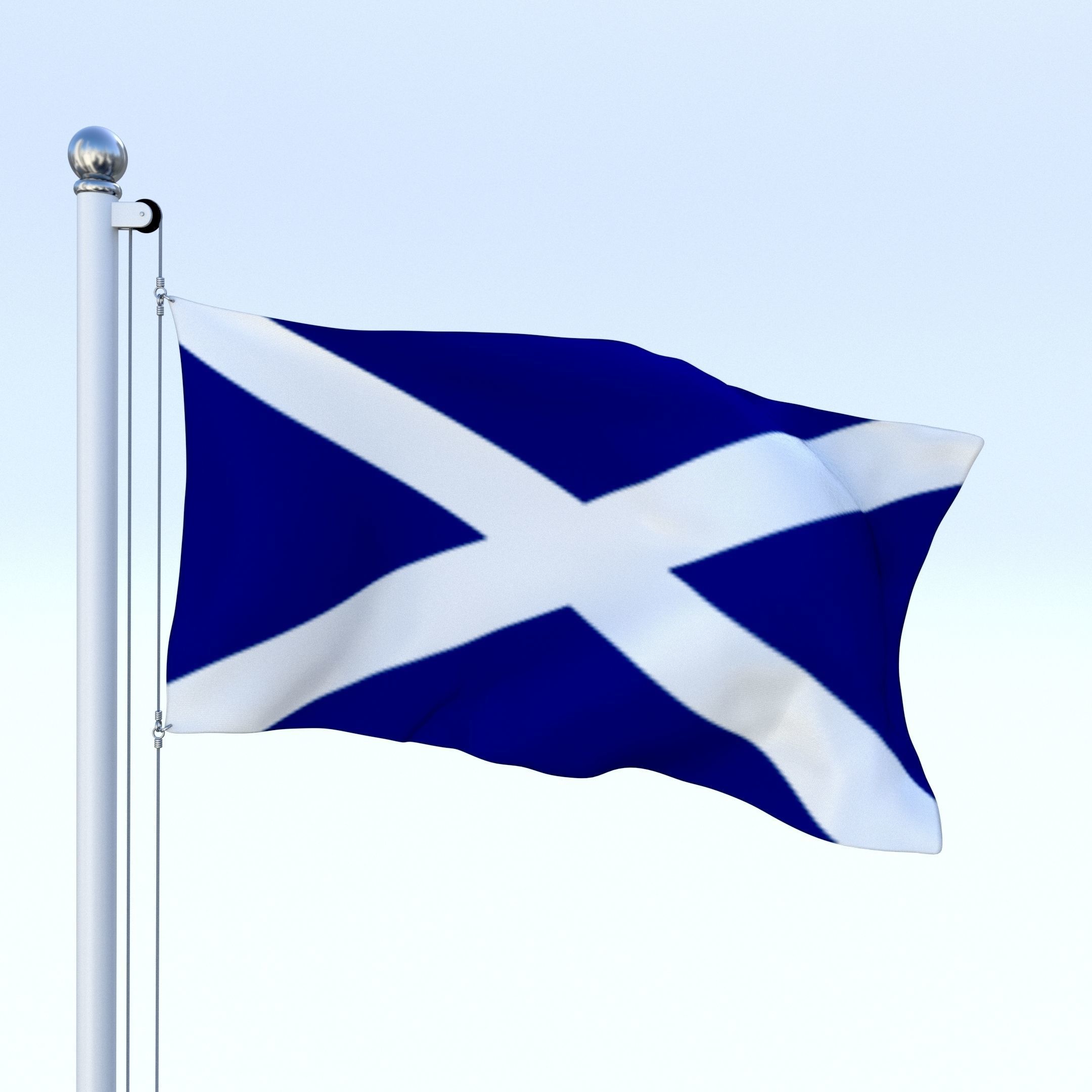 Animated Scotland Flag Low-poly 3D model_1