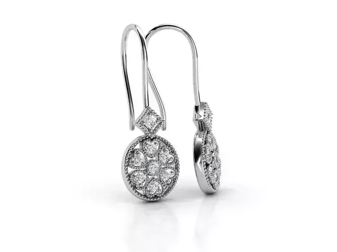 ZLE09 pair of earrings with diamonds gold