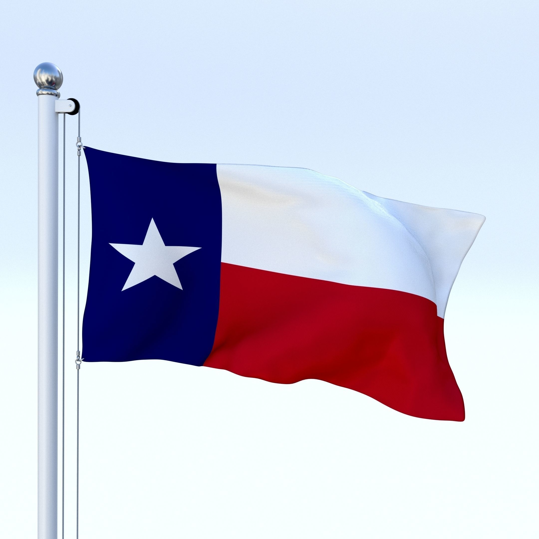 Animated Texas Flag Low-poly 3D model_4