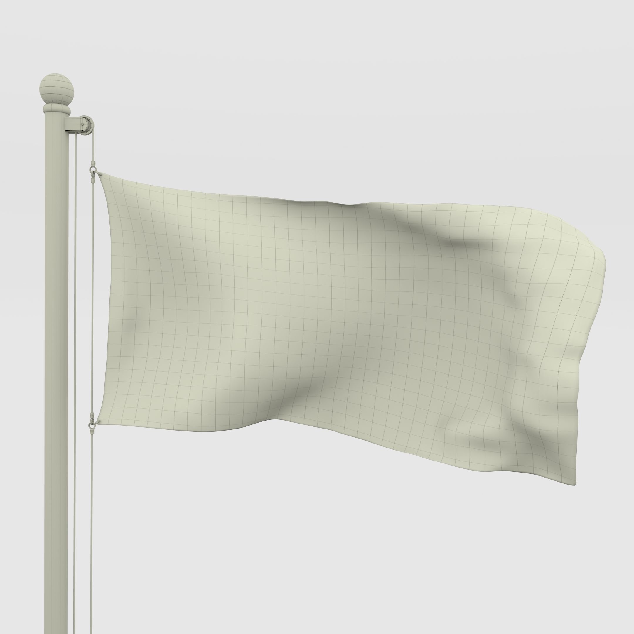 Animated Texas Flag Low-poly 3D model_6