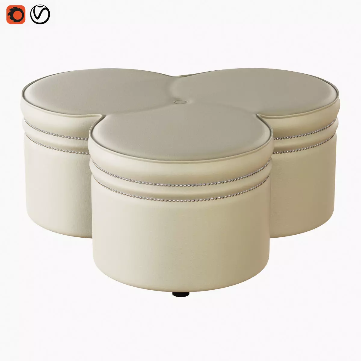 Pouf Bedding Atelier 3D model_0