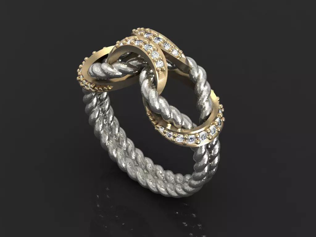 Rope ring 3D print model_0