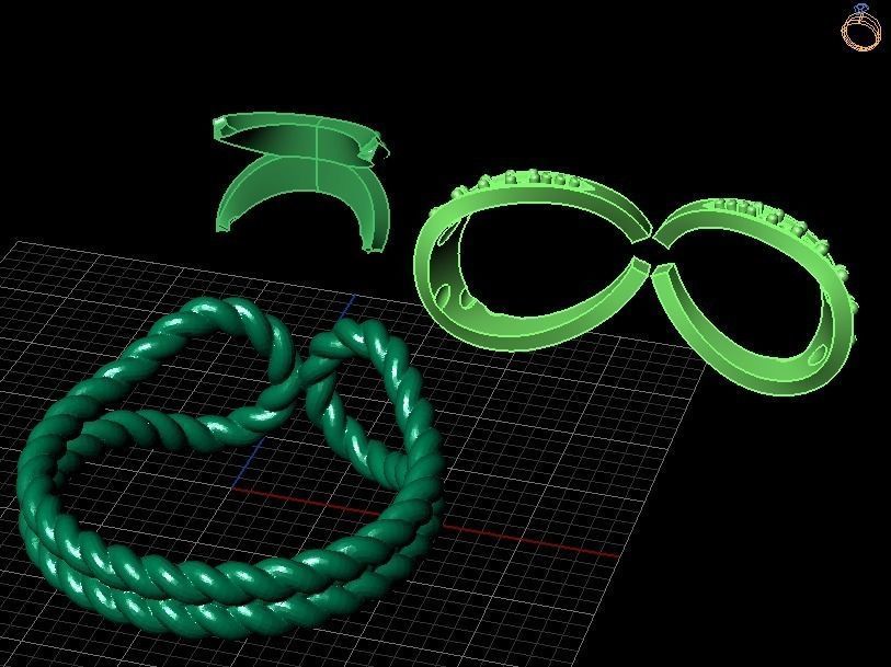 Rope ring 3D print model_1