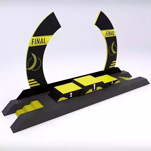 Sport podium arc low poly Low-poly 3D model