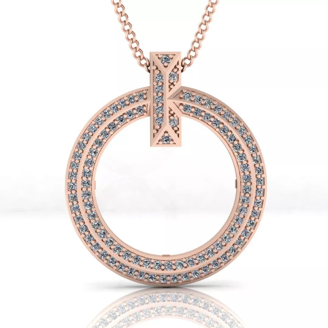Double Halo Circle Key Pendant 3D print model