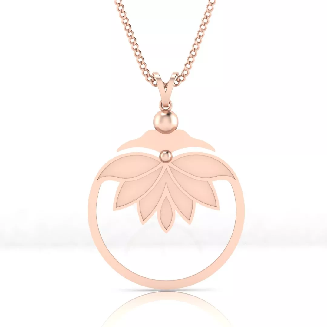 free Lotus Flower Silhouette Circle Pendant Free 3D print model