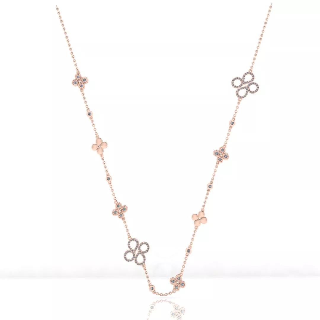 Clover Motif Station Necklace 3D print model