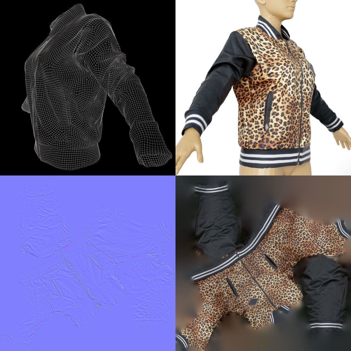 20 Jackets Leather and Jeans for Women Collection Low-poly 3D model_61