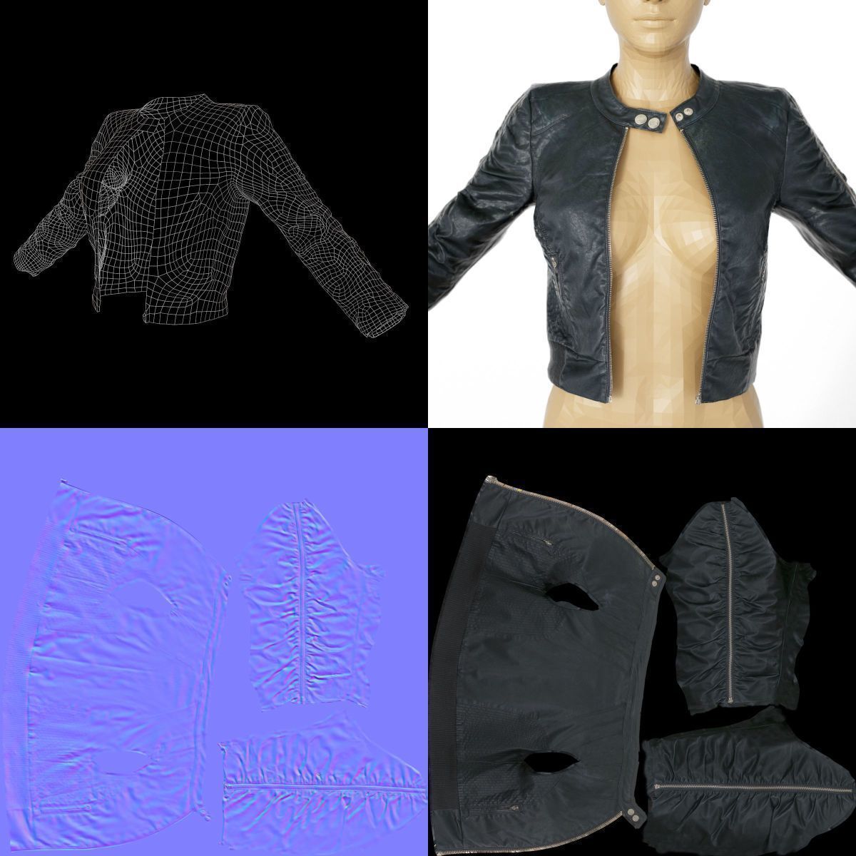 20 Jackets Leather and Jeans for Women Collection Low-poly 3D model_47