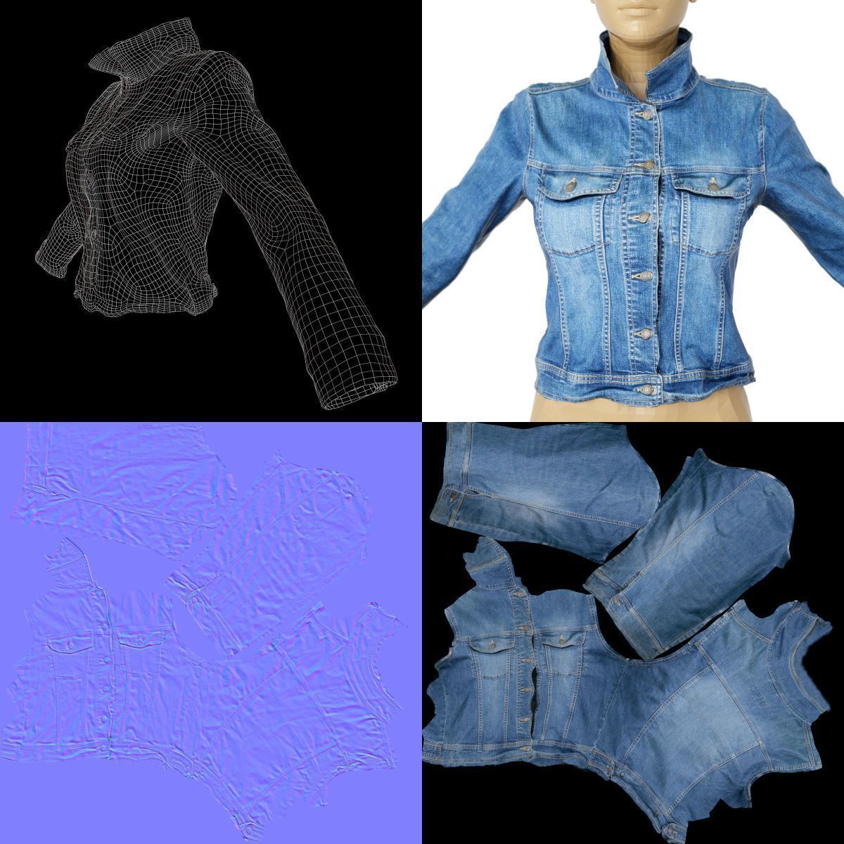 20 Jackets Leather and Jeans for Women Collection Low-poly 3D model_58