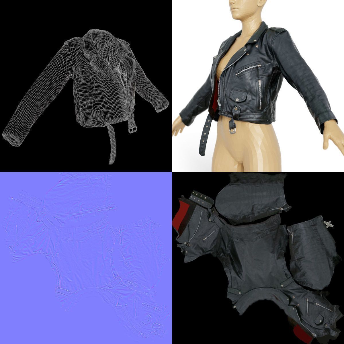 20 Jackets Leather and Jeans for Women Collection Low-poly 3D model_57