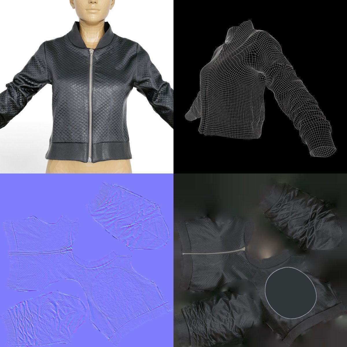 20 Jackets Leather and Jeans for Women Collection Low-poly 3D model_44