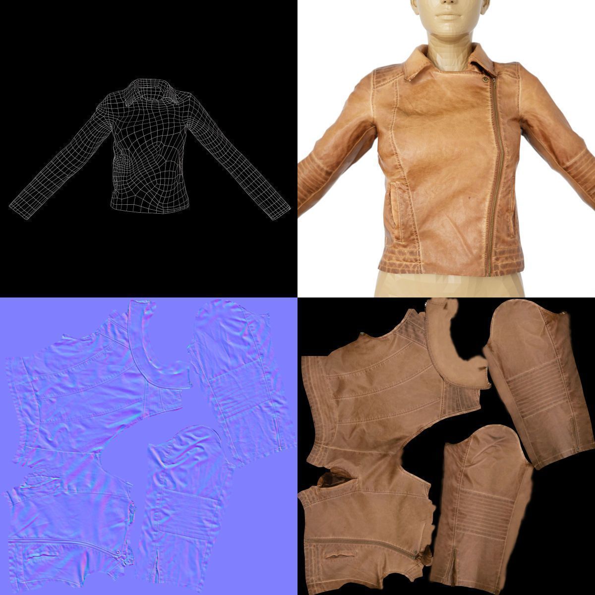 20 Jackets Leather and Jeans for Women Collection Low-poly 3D model_51