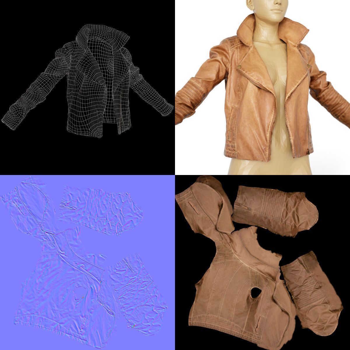20 Jackets Leather and Jeans for Women Collection Low-poly 3D model_52