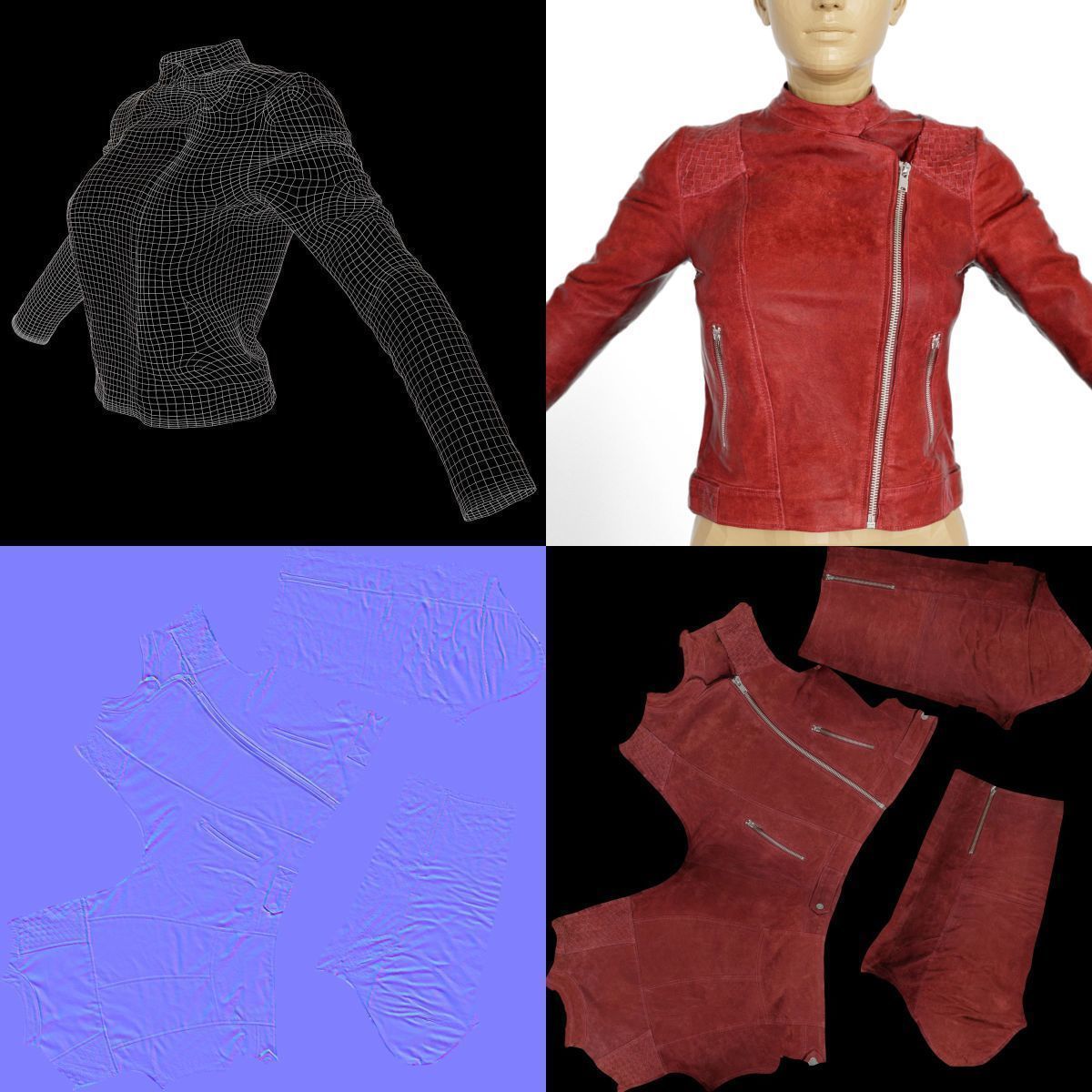 20 Jackets Leather and Jeans for Women Collection Low-poly 3D model_59