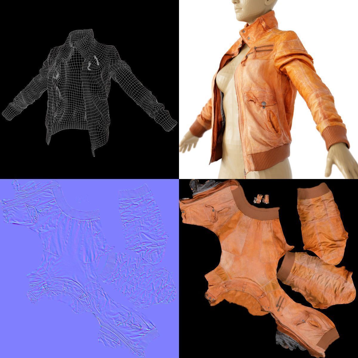 20 Jackets Leather and Jeans for Women Collection Low-poly 3D model_54