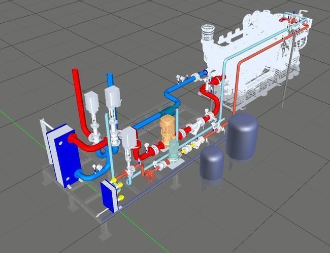 Tank pipe assembly 3D model