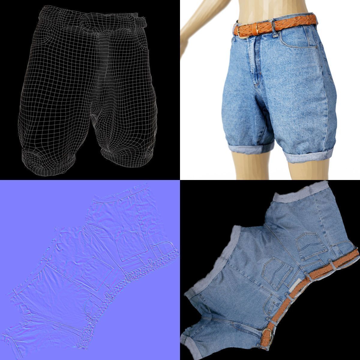 20 Trousers and Skirts Women Collection Fashion Apparel Low-poly 3D model_51