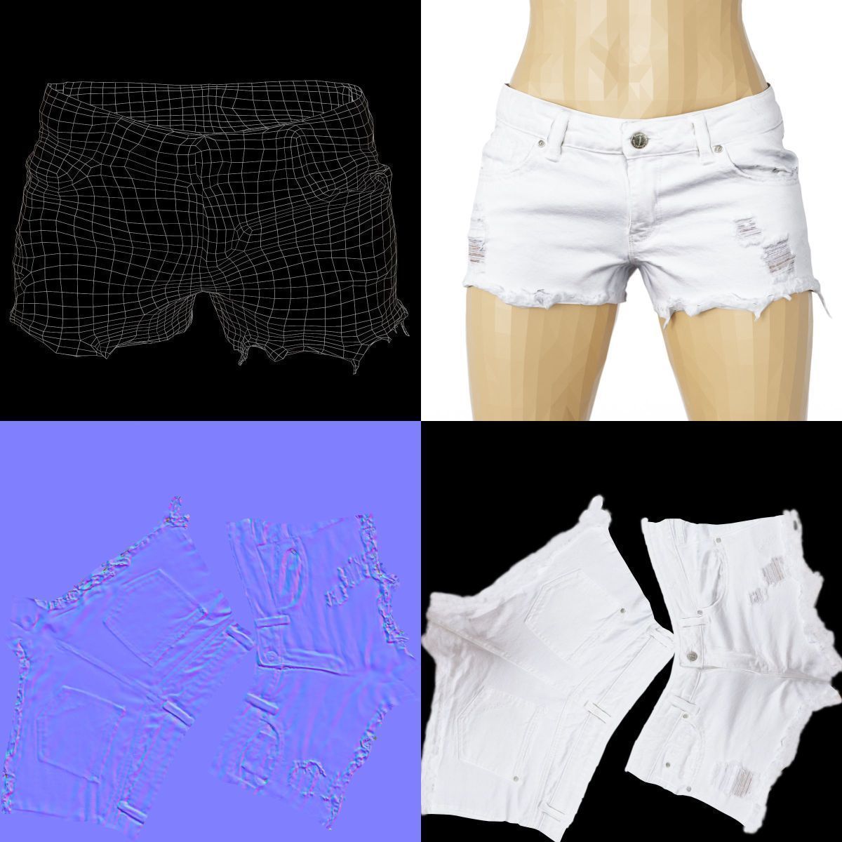 20 Trousers and Skirts Women Collection Fashion Apparel Low-poly 3D model_53