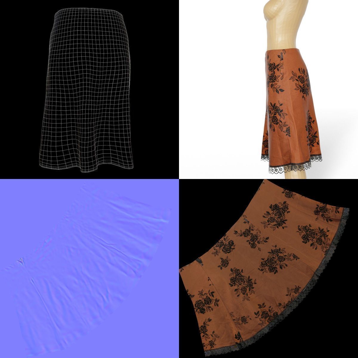 20 Trousers and Skirts Women Collection Fashion Apparel Low-poly 3D model_55