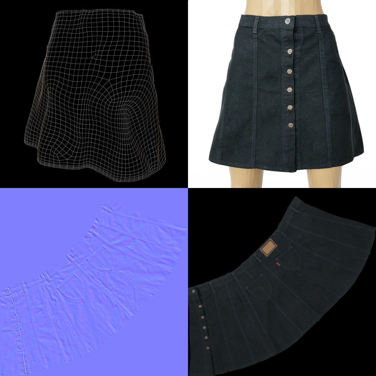 20 Trousers and Skirts Women Collection Fashion Apparel Low-poly 3D model_54