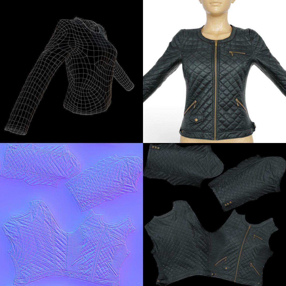 80 Vintage 90s and Rock Clothing Items Fashion collection Women Low-poly 3D model_116