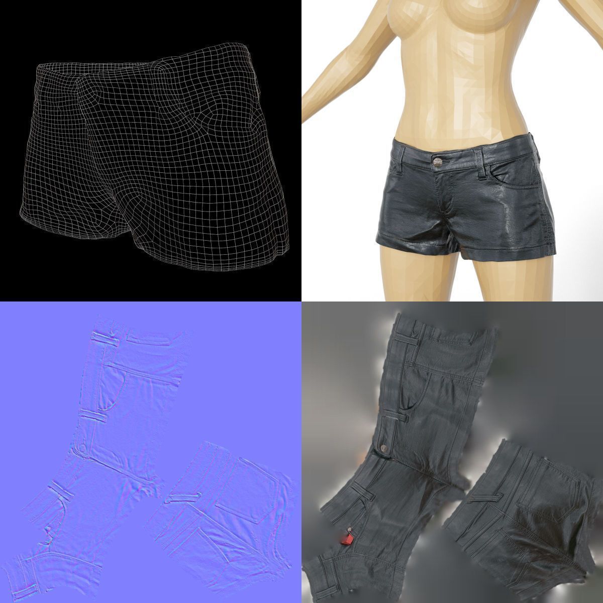 80 Vintage 90s and Rock Clothing Items Fashion collection Women Low-poly 3D model_131