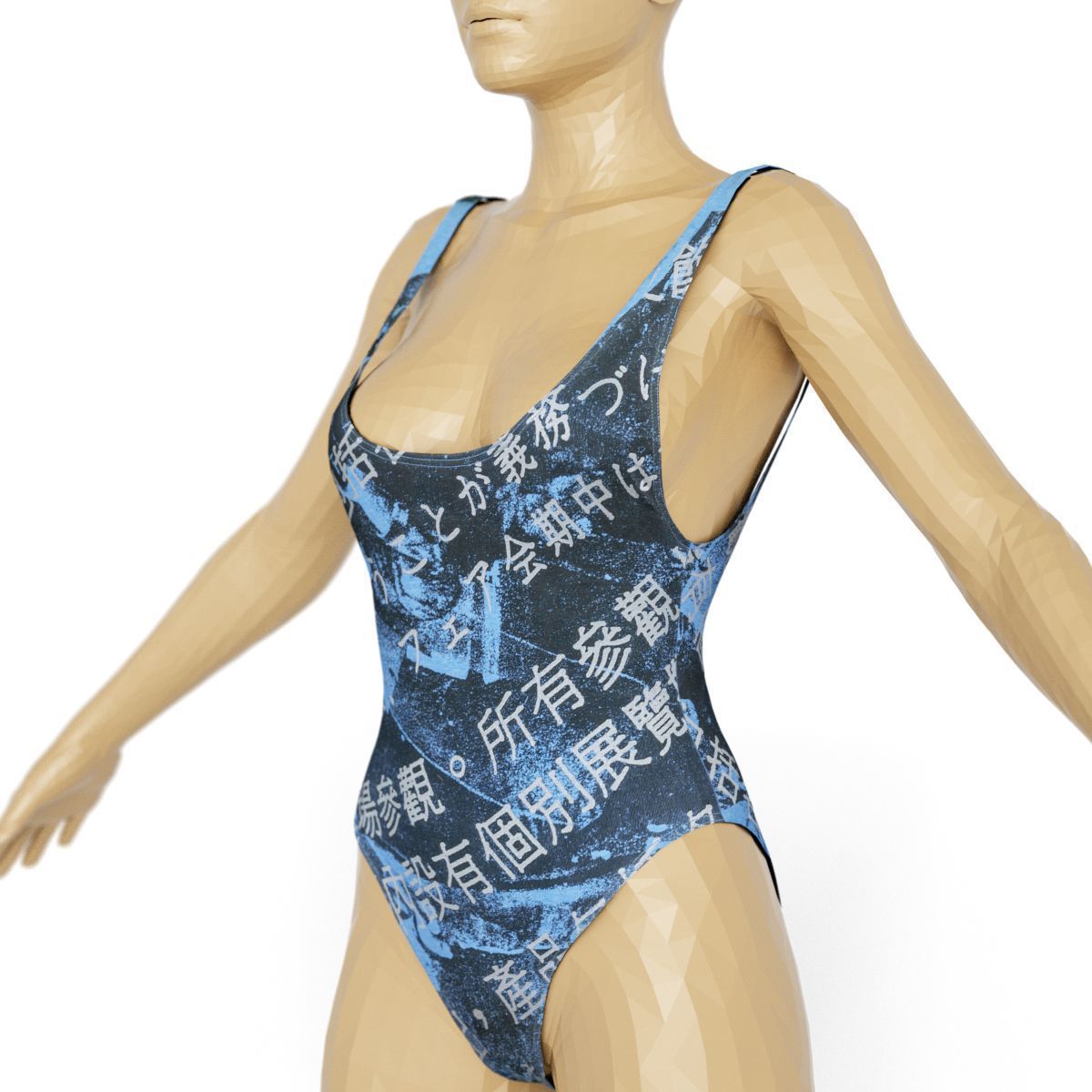 80 Vintage 90s and Rock Clothing Items Fashion collection Women Low-poly 3D model_9