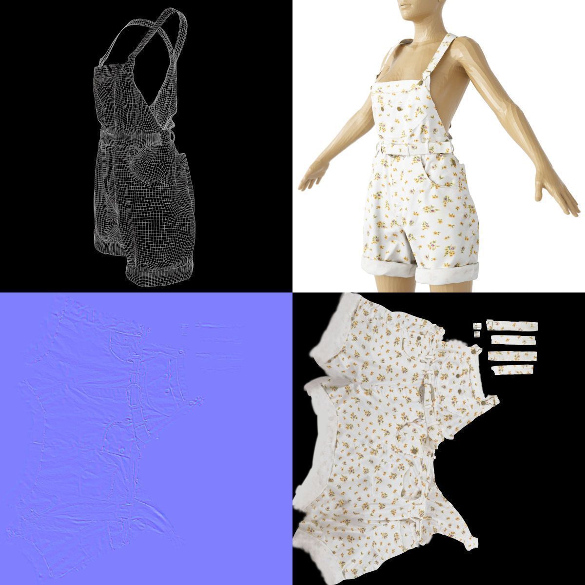 80 Vintage 90s and Rock Clothing Items Fashion collection Women Low-poly 3D model_139