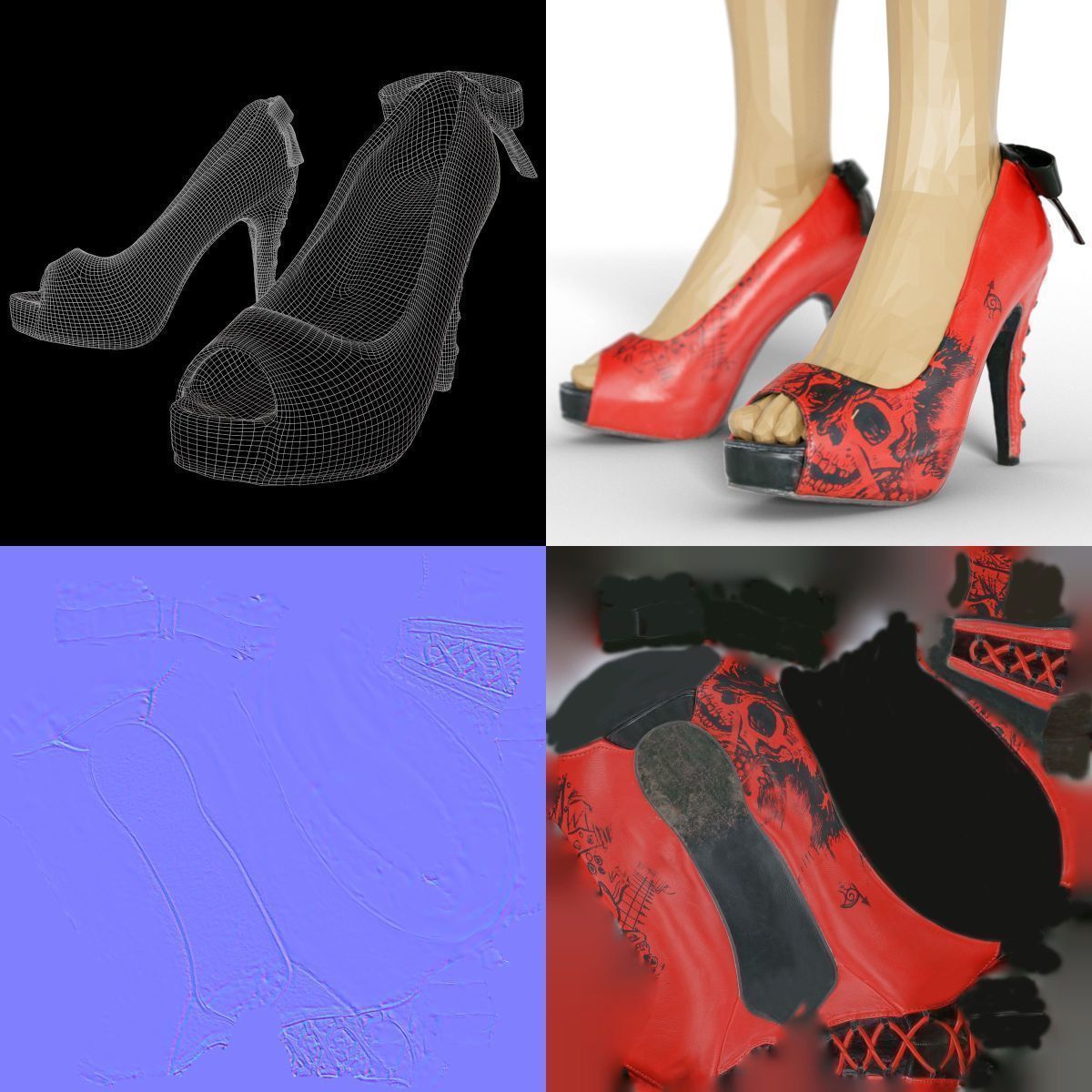 80 Vintage 90s and Rock Clothing Items Fashion collection Women Low-poly 3D model_129