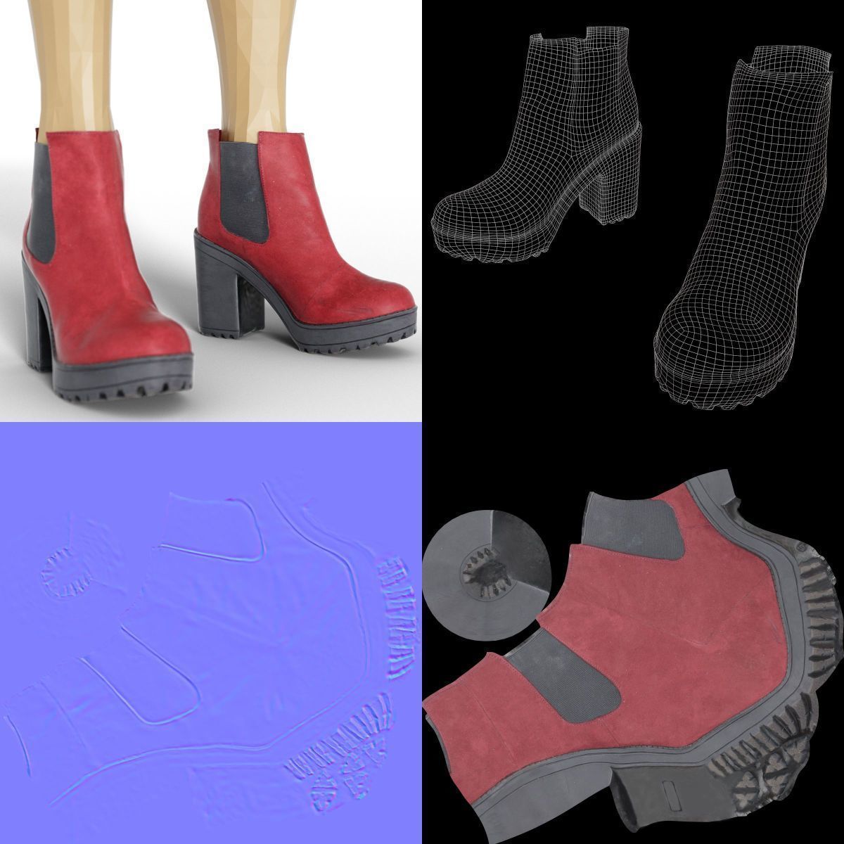 80 Vintage 90s and Rock Clothing Items Fashion collection Women Low-poly 3D model_127