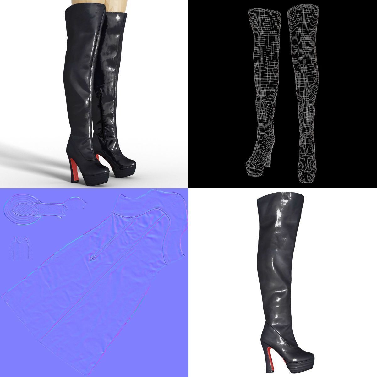 80 Vintage 90s and Rock Clothing Items Fashion collection Women Low-poly 3D model_126